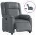 Sillón reclinable eléctrico de cuero sintético gris