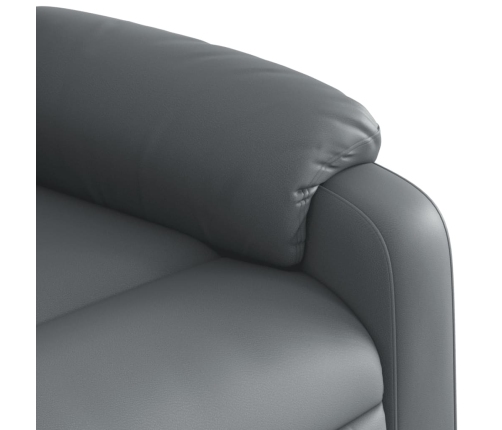 Sillón reclinable eléctrico de cuero sintético gris