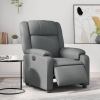 Sillón reclinable eléctrico de cuero sintético gris