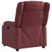 Sillón reclinable eléctrico de cuero sintético rojo tinto