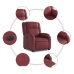 Sillón reclinable eléctrico de cuero sintético rojo tinto