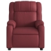 Sillón reclinable eléctrico de cuero sintético rojo tinto