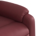 Sillón reclinable eléctrico de cuero sintético rojo tinto