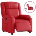 Sillón reclinable eléctrico de cuero sintético rojo