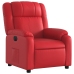 Sillón reclinable eléctrico de cuero sintético rojo