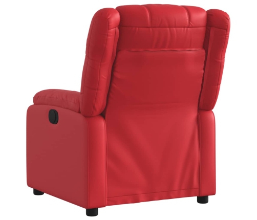 Sillón reclinable eléctrico de cuero sintético rojo