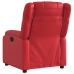 Sillón reclinable eléctrico de cuero sintético rojo