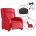 Sillón reclinable eléctrico de cuero sintético rojo