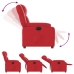 Sillón reclinable eléctrico de cuero sintético rojo