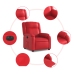 Sillón reclinable eléctrico de cuero sintético rojo