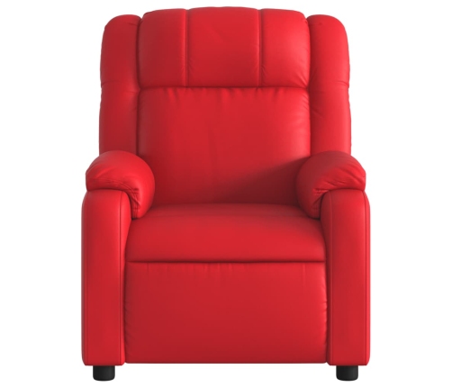 Sillón reclinable eléctrico de cuero sintético rojo