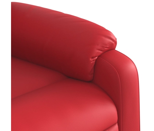 Sillón reclinable eléctrico de cuero sintético rojo