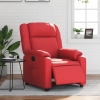 Sillón reclinable eléctrico de cuero sintético rojo