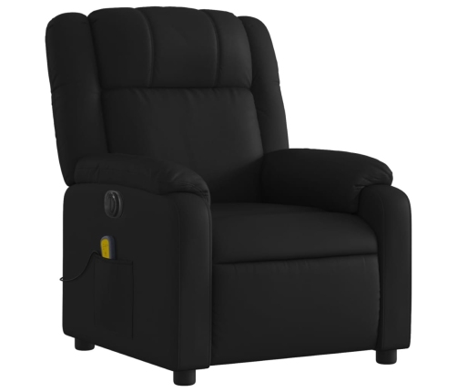 Sillón de masaje reclinable eléctrico cuero sintético negro