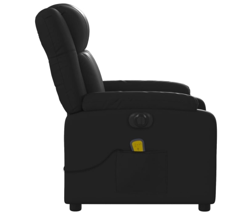 Sillón de masaje reclinable eléctrico cuero sintético negro