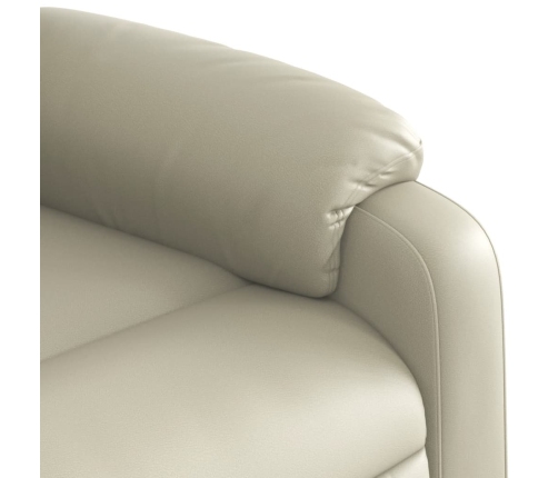 Sillón de masaje reclinable eléctrico cuero sintético crema