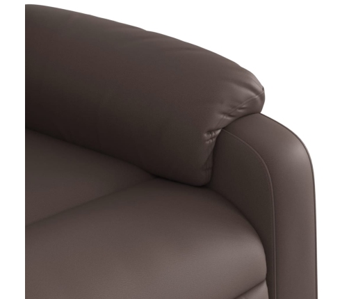 Sillón de masaje reclinable eléctrico cuero sintético marrón