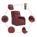 Sillón masaje reclinable eléctrico cuero sintético rojo tinto