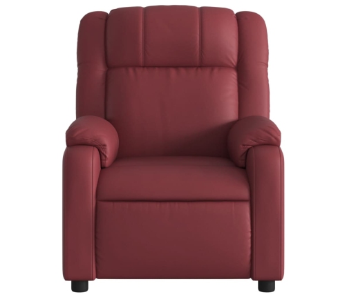 Sillón masaje reclinable eléctrico cuero sintético rojo tinto