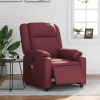 Sillón masaje reclinable eléctrico cuero sintético rojo tinto