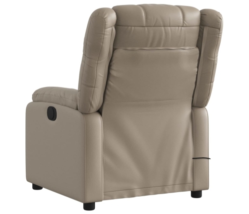 Sillón reclinable de masaje eléctrico cuero sintético capuchino