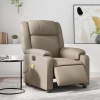 Sillón reclinable de masaje eléctrico cuero sintético capuchino