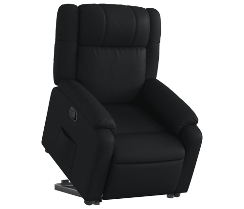 Sillón reclinable elevable cuero artificial negro