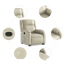 Sillón reclinable elevable cuero artificial color crema