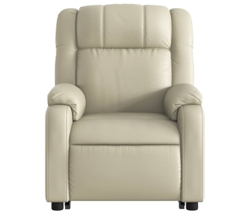 Sillón reclinable elevable cuero artificial color crema