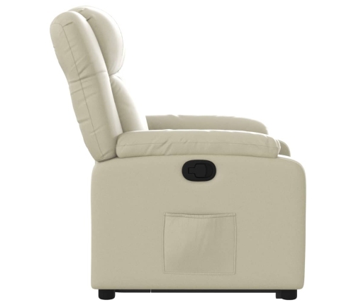 Sillón reclinable elevable cuero artificial color crema