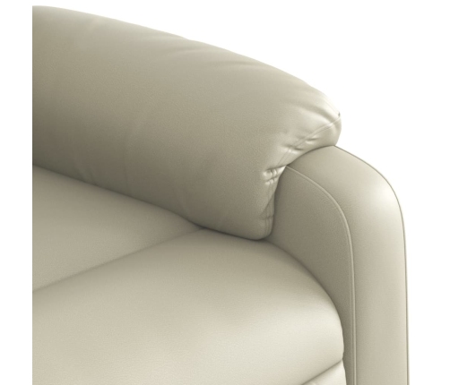 Sillón reclinable elevable cuero artificial color crema