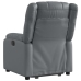 Sillón reclinable elevable cuero artificial gris