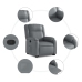 Sillón reclinable elevable cuero artificial gris