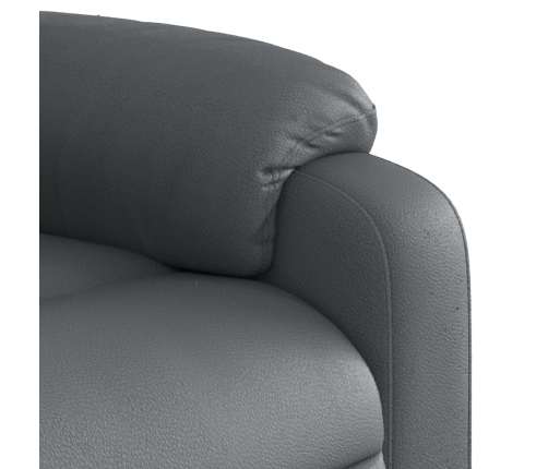 Sillón reclinable elevable cuero artificial gris