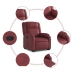 Sillón reclinable elevable cuero artificial rojo tinto