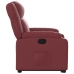 Sillón reclinable elevable cuero artificial rojo tinto