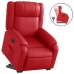 Sillón reclinable elevable cuero artificial rojo