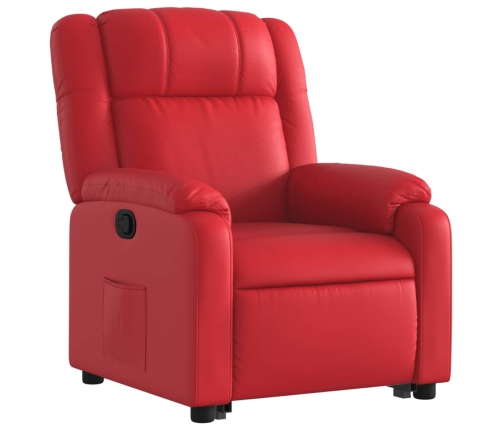 Sillón reclinable elevable cuero artificial rojo