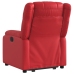 Sillón reclinable elevable cuero artificial rojo