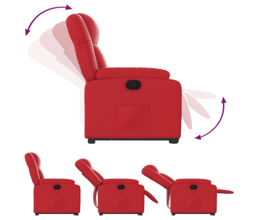 Sillón reclinable elevable cuero artificial rojo