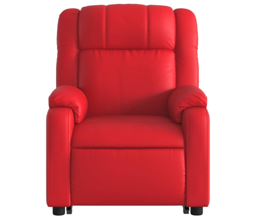 Sillón reclinable elevable cuero artificial rojo