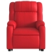 Sillón reclinable elevable cuero artificial rojo