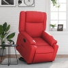 Sillón reclinable elevable cuero artificial rojo