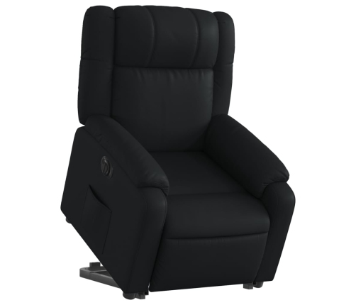 Sillón reclinable y elevable eléctrico cuero sintético negro