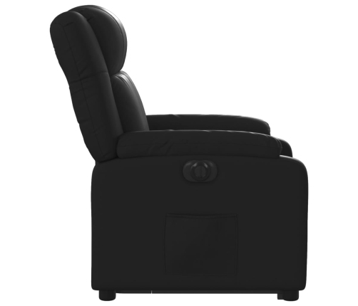 Sillón reclinable y elevable eléctrico cuero sintético negro