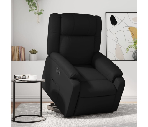 Sillón reclinable y elevable eléctrico cuero sintético negro