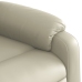 Sillón reclinable elevable eléctrico de cuero sintético crema