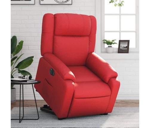 Sillón elevable eléctrico cuero artificial rojo