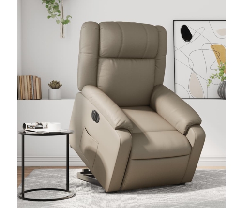 Sillón elevable eléctrico cuero artificial capuchino