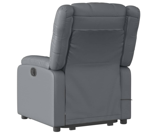 Sillón de masaje elevable eléctrico cuero sintético gris